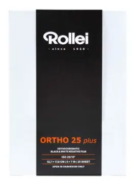Rollei ORTHO 25 Plus 25iso 5x7' (12,7x17,8cm) 25Feuilles