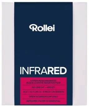 [RI410] Rollei Infrared Infrarouge Planfilm 10,2x12,7cm (4x5") 25 Feuilles