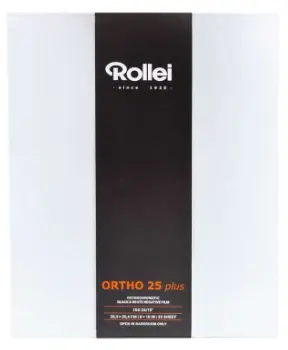 [RF1810] Rollei ORTHO 25 Plus 25iso 8x10' (20,3x25,4cm) 25Feuilles